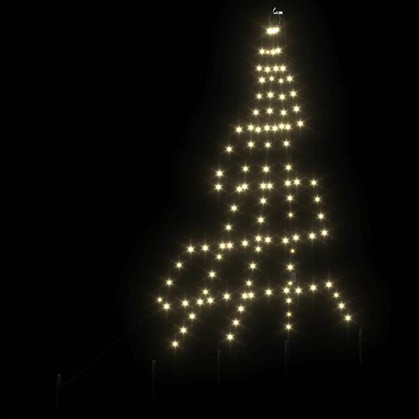 Grote foto vidaxl led kerstboom met grondspiesjes warmwit 180 cm metaal diversen overige diversen