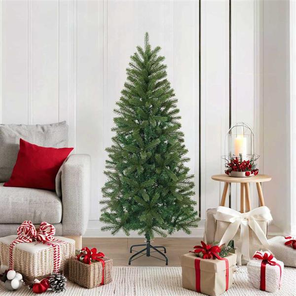 Grote foto vidaxl kunstkerstboom met standaard groen 150 cm pvc pe en staal diversen overige diversen
