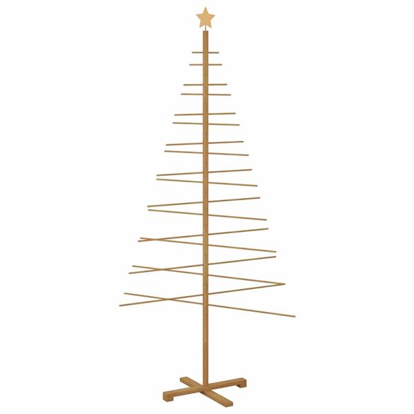 Grote foto vidaxl houten kerstboom met standaard bruin 210 cm bamboe diversen overige diversen