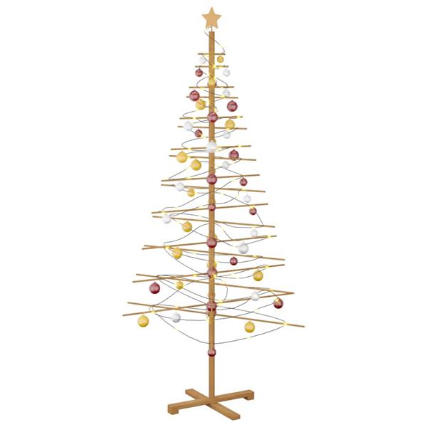 Grote foto vidaxl houten kerstboom met standaard bruin 210 cm bamboe diversen overige diversen