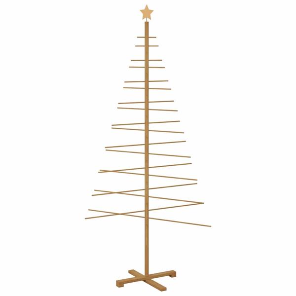 Grote foto vidaxl houten kerstboom met standaard bruin 210 cm bamboe diversen overige diversen