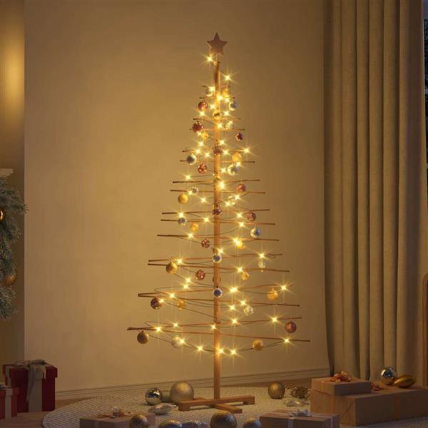 Grote foto vidaxl houten kerstboom met standaard bruin 180 cm bamboe diversen overige diversen