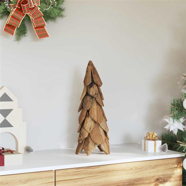 Grote foto vidaxl kerstboom met standaard bruin 50 cm massief teakhout diversen overige diversen