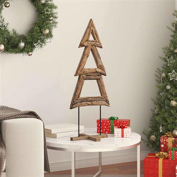 Grote foto vidaxl kerstboom met standaard bruin 90 cm massief teakhout diversen overige diversen