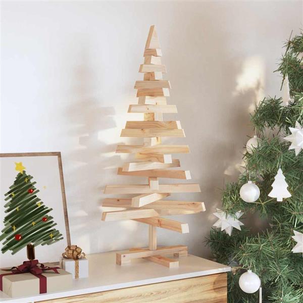 Grote foto vidaxl kerstbomen met standaard naturel 90 cm massief grenenhout diversen overige diversen