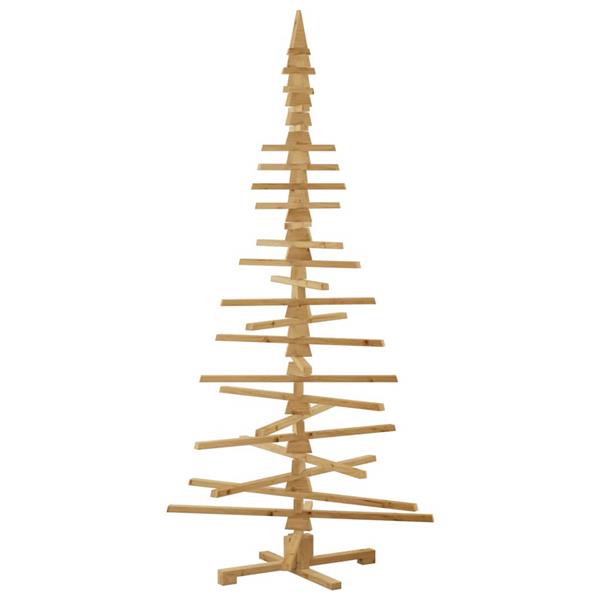 Grote foto vidaxl houten kerstboom met standaard bruin 210 cm massief grenenhout diversen overige diversen