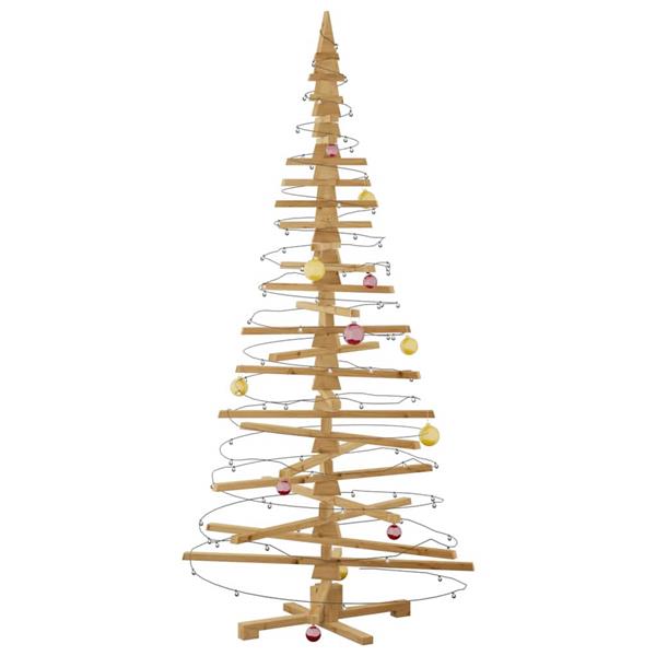 Grote foto vidaxl houten kerstboom met standaard bruin 210 cm massief grenenhout diversen overige diversen