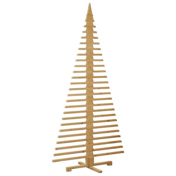 Grote foto vidaxl houten kerstboom met standaard bruin 210 cm massief grenenhout diversen overige diversen
