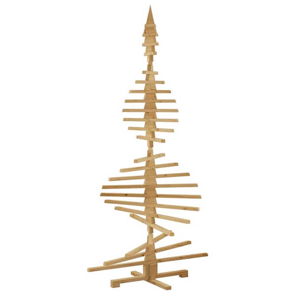 Grote foto vidaxl houten kerstboom met standaard bruin 210 cm massief grenenhout diversen overige diversen