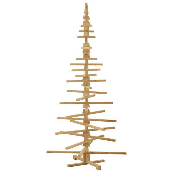 Grote foto vidaxl houten kerstboom met standaard bruin 210 cm massief grenenhout diversen overige diversen