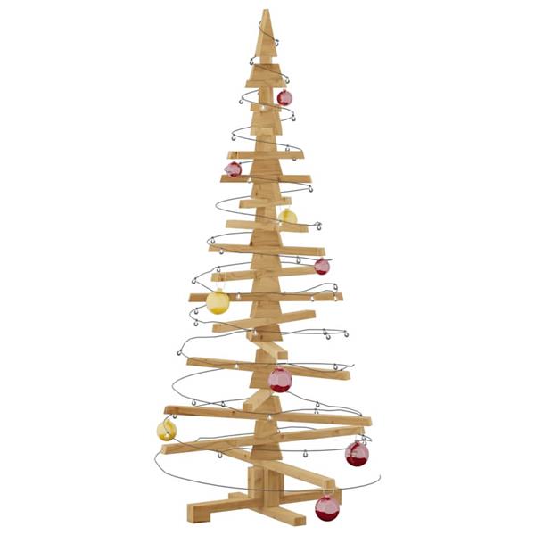 Grote foto vidaxl houten kerstboom met standaard bruin 150 cm massief grenenhout diversen overige diversen