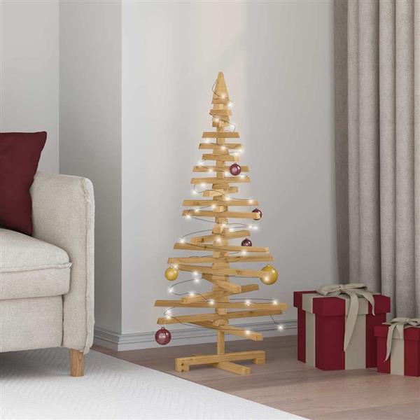 Grote foto vidaxl houten kerstboom met standaard bruin 120 cm massief grenenhout diversen overige diversen