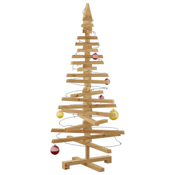 Grote foto vidaxl houten kerstboom met standaard bruin 120 cm massief grenenhout diversen overige diversen