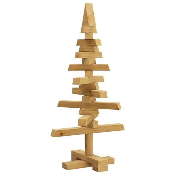 Grote foto vidaxl houten kerstboom met standaard bruin 60 cm massief grenenhout diversen overige diversen