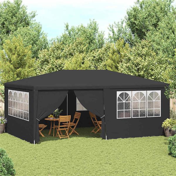 Grote foto vidaxl partytent met zijwanden professioneel 90 g m 4x6 m antraciet tuin en terras overige tuin en terras