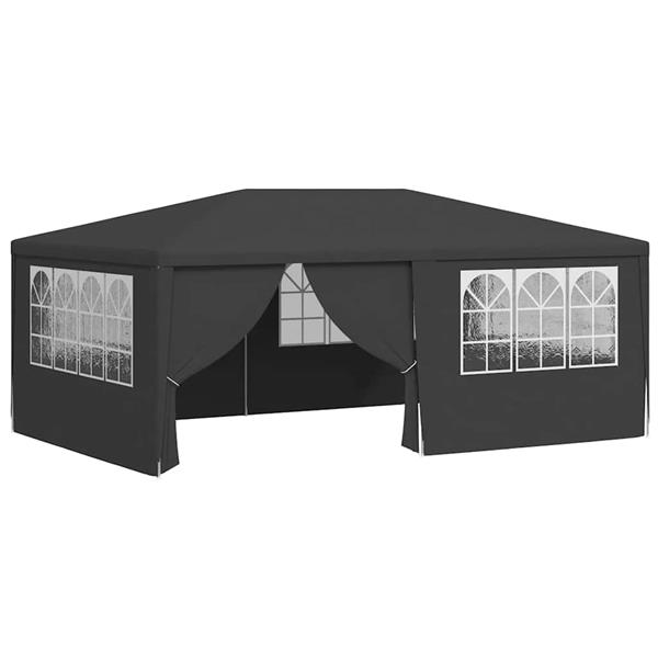 Grote foto vidaxl partytent met zijwanden professioneel 90 g m 4x6 m antraciet tuin en terras overige tuin en terras
