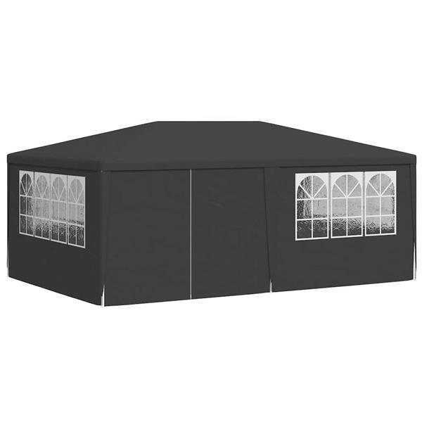 Grote foto vidaxl partytent met zijwanden professioneel 90 g m 4x6 m antraciet tuin en terras overige tuin en terras