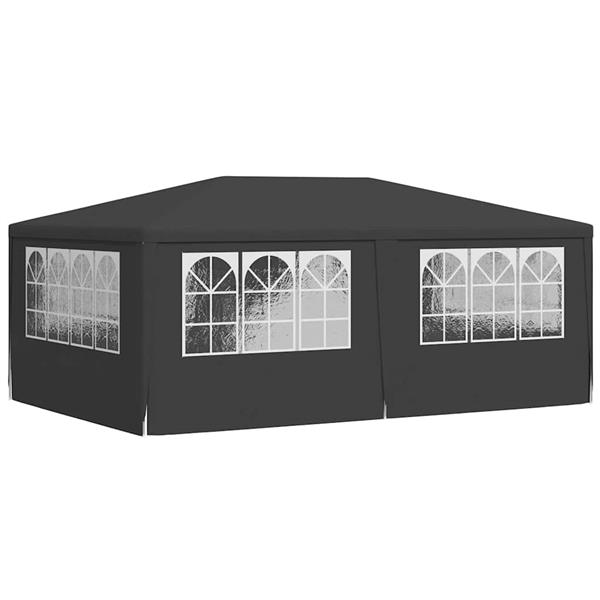 Grote foto vidaxl partytent met zijwanden professioneel 90 g m 4x6 m antraciet tuin en terras overige tuin en terras