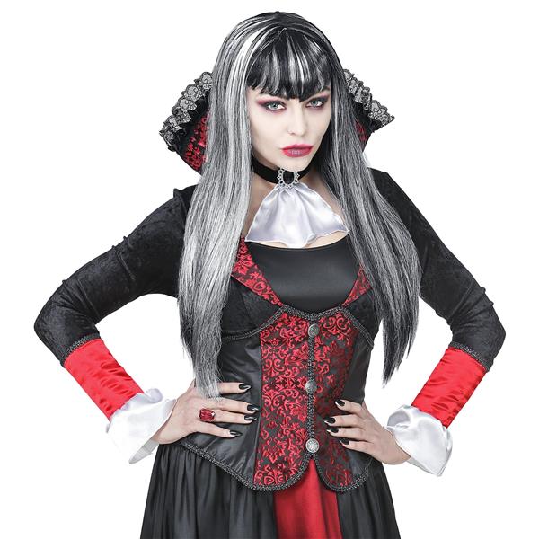 Grote foto halloween pruik zwart wit dames vampier verzamelen overige verzamelingen