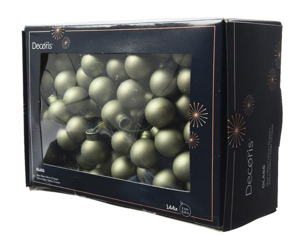 Grote foto balletjes op draad 2 cm rozemarijn mat doos 144 stuks kerstballen verzamelen overige verzamelingen