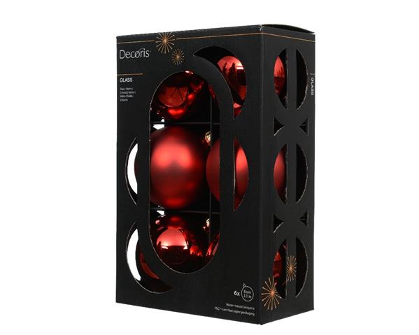 Grote foto kerstballen glas kerstrood 8 cm set van 6 verzamelen overige verzamelingen