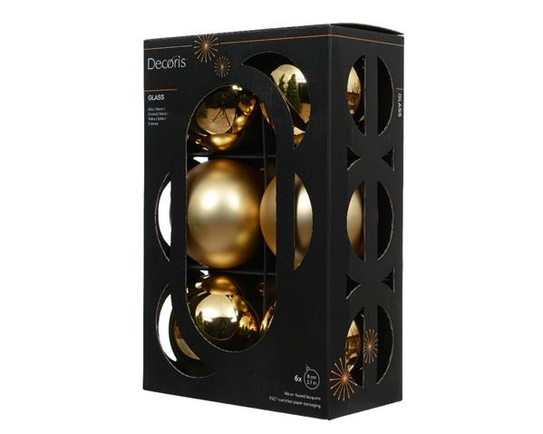 Grote foto kerstballen glas goudkleurig 8 cm set van 6 verzamelen overige verzamelingen