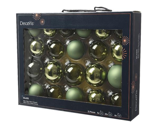 Grote foto kerstballen glas rozemarijngroen 7cm set van 21 verzamelen overige verzamelingen