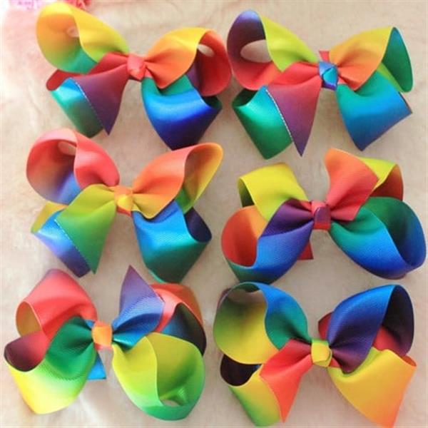 Grote foto haarspeld strik met clip regenboog 10 cm per stuk verzamelen overige verzamelingen