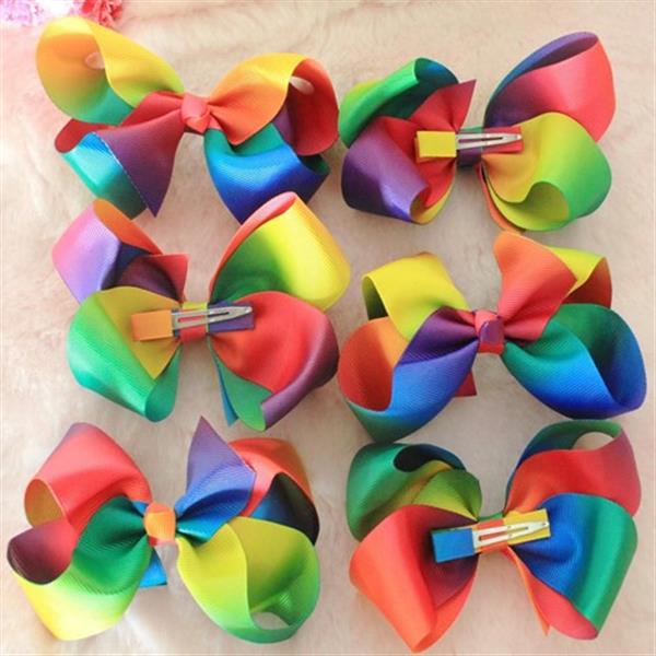 Grote foto haarspeld strik met clip regenboog 10 cm per stuk verzamelen overige verzamelingen