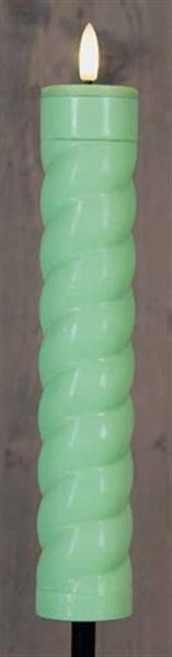 Grote foto led fakkel solar pastelgroen mintgroen swirl anna collection met timer 21x4 cm op 76 cm steker per verzamelen overige verzamelingen