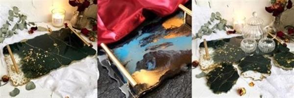 Grote foto siliconenmal wave handvaten voor dienblad epoxy resin 16 cm per stuk verzamelen overige verzamelingen