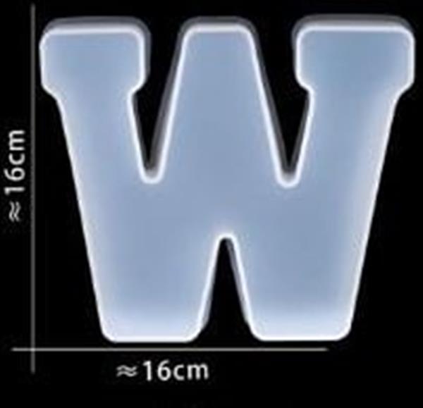 Grote foto siliconenmal letter w voor epoxy resin zeep en kaarsen 16 cm per stuk verzamelen overige verzamelingen
