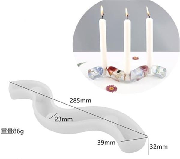 Grote foto siliconenmal wave voor 3 kaarsen epoxy resin 16 cm per stuk verzamelen overige verzamelingen