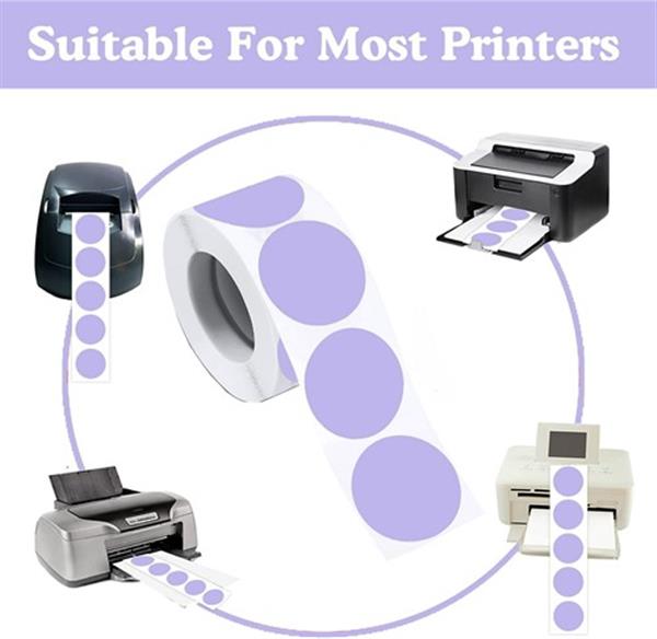 Grote foto thermische labels blanco etiketten voor thermal labelprinters lila ronde stickers 5 cm rol 300 stuks verzamelen overige verzamelingen