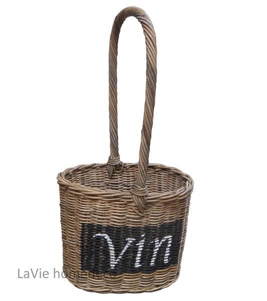 Grote foto landelijke flessenmand van riet huis en inrichting schalen en manden