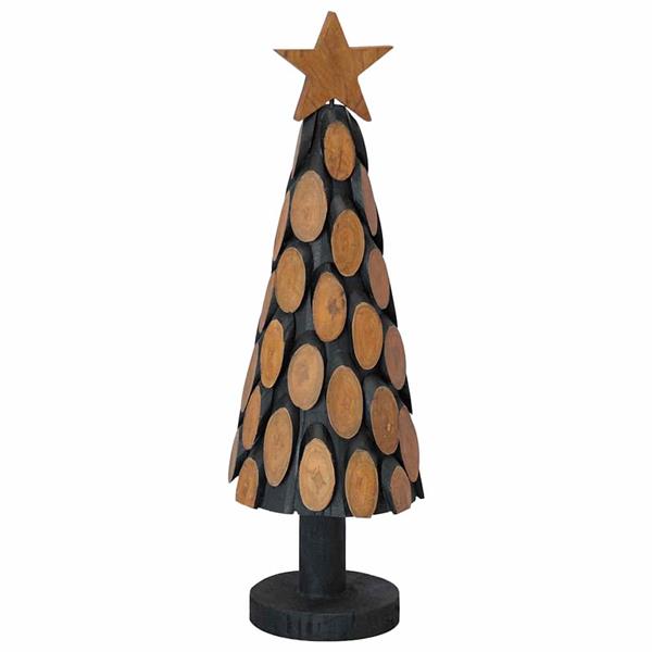 Grote foto vidaxl kerstboom met standaard bruin 60 cm massief teakhout diversen overige diversen
