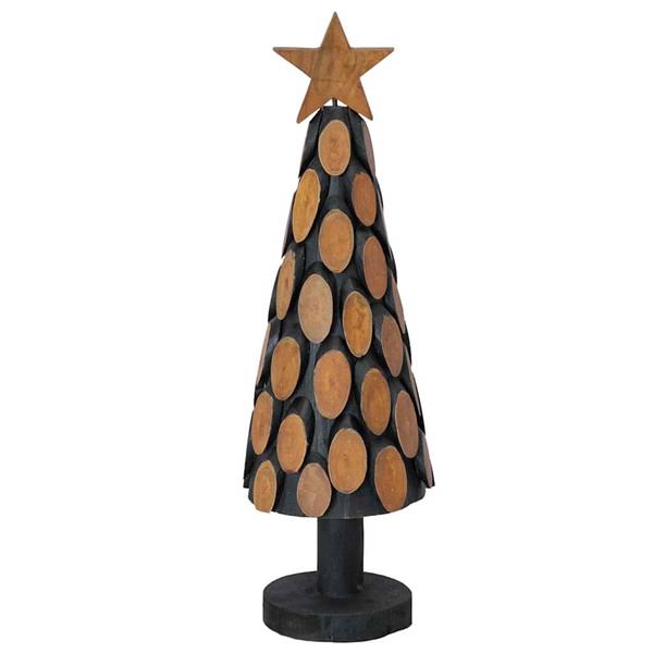 Grote foto vidaxl kerstboom met standaard bruin 60 cm massief teakhout diversen overige diversen