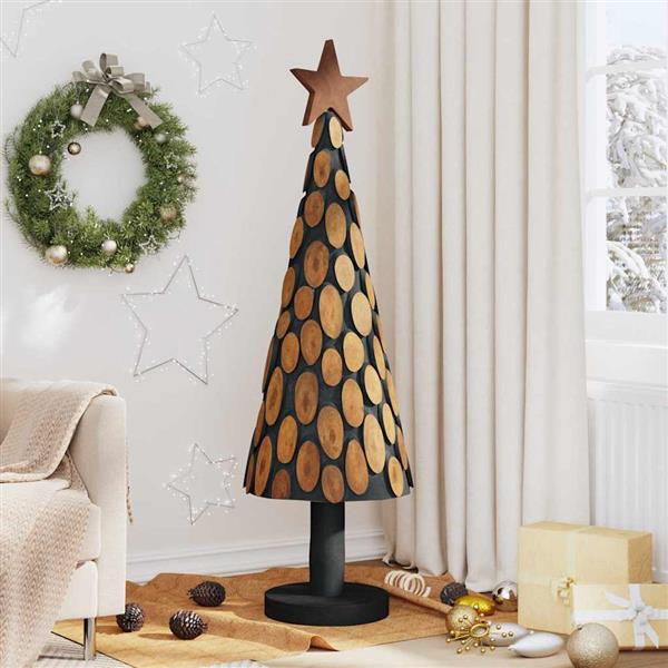Grote foto vidaxl kerstboom met standaard bruin 150 cm massief teakhout diversen overige diversen