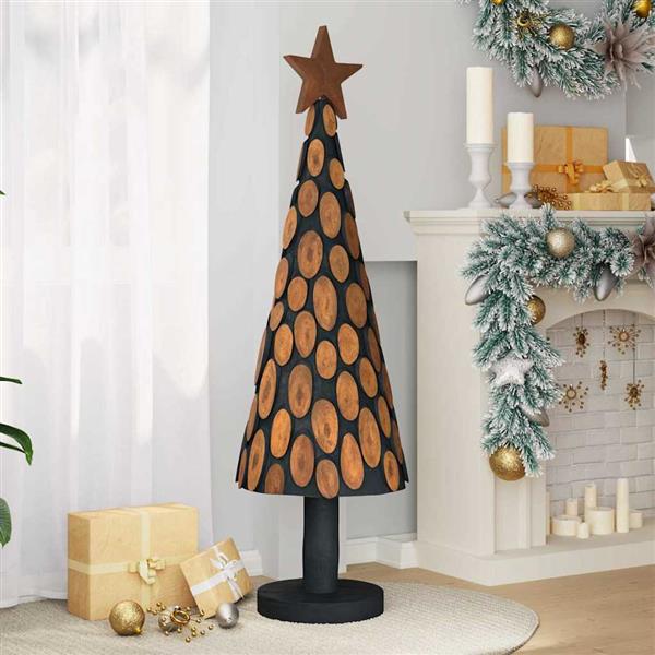 Grote foto vidaxl kerstboom met standaard bruin 150 cm massief teakhout diversen overige diversen