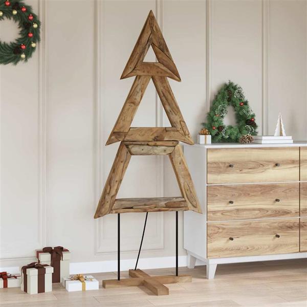 Grote foto vidaxl kerstboom met standaard bruin 180 cm massief teakhout diversen overige diversen