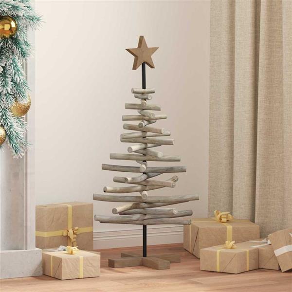Grote foto vidaxl kerstboom met standaard bruin 90 cm massief teakhout diversen overige diversen