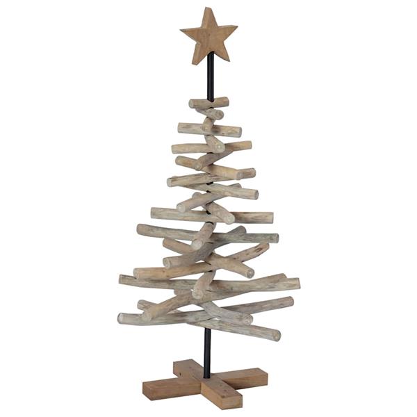 Grote foto vidaxl kerstboom met standaard bruin 90 cm massief teakhout diversen overige diversen
