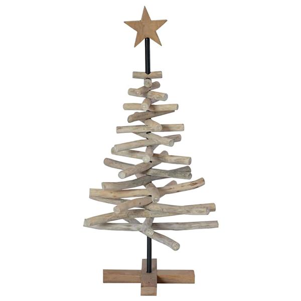 Grote foto vidaxl kerstboom met standaard bruin 90 cm massief teakhout diversen overige diversen
