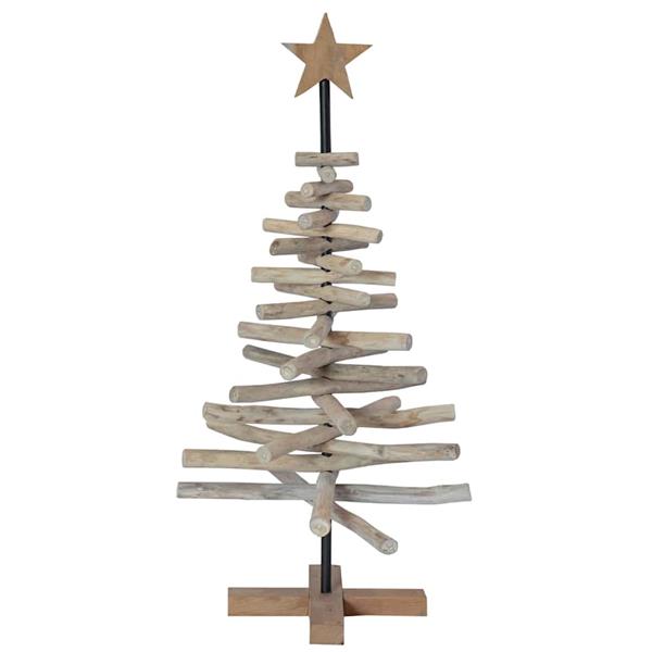Grote foto vidaxl kerstboom met standaard bruin 90 cm massief teakhout diversen overige diversen