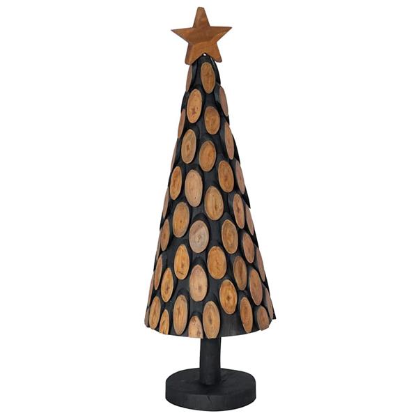 Grote foto vidaxl kerstboom met standaard bruin 90 cm massief teakhout diversen overige diversen