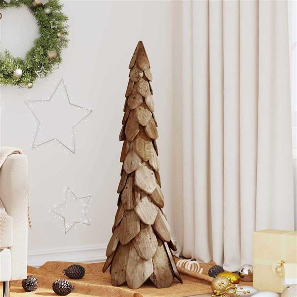 Grote foto vidaxl kerstboom met standaard bruin 110 cm massief teakhout diversen overige diversen