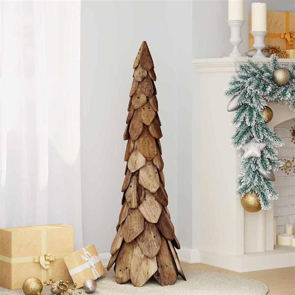 Grote foto vidaxl kerstboom met standaard bruin 110 cm massief teakhout diversen overige diversen