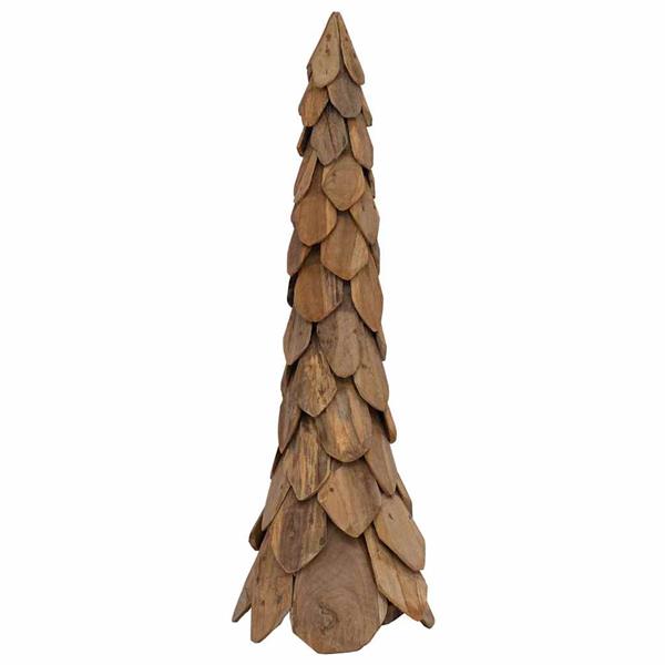 Grote foto vidaxl kerstboom met standaard bruin 110 cm massief teakhout diversen overige diversen