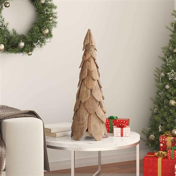 Grote foto vidaxl kerstboom met standaard bruin 80 cm massief teakhout diversen overige diversen