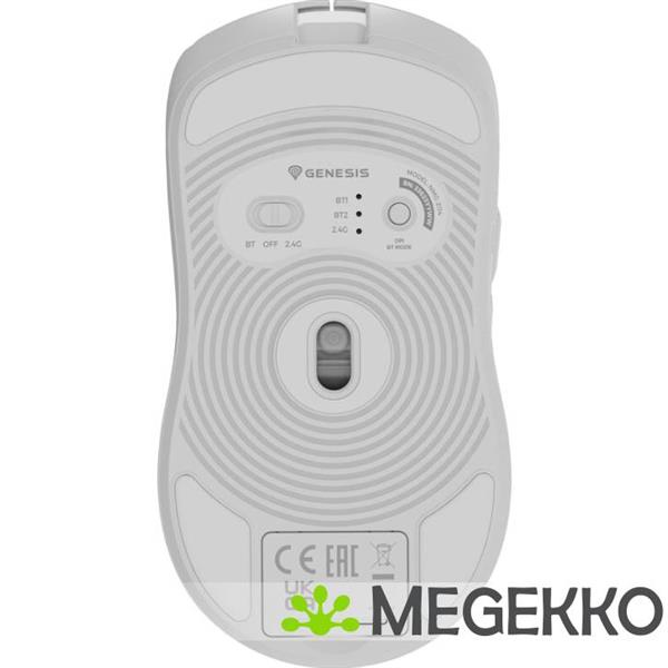 Grote foto genesis nmg 2114 zircon 500 gaming muis rechtshandig rf wireless bluetooth usb type c wit computers en software overige computers en software